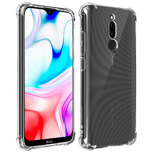 Avizar Coque Xiaomi Redmi 8 / 8A Silicone Flexible Bumper Résistant - Transparent