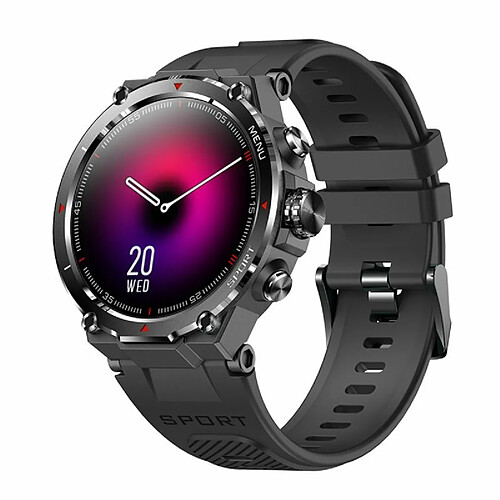 Hm09 Montre Intelligente Écran Hd 1.32 Pouces Bluetooth Appel Fréquence Cardiaque Surveillance De La Pression Artérielle Noir