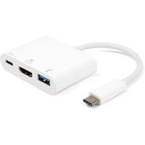 eSTUFF USB-C AV Multiport Adapter USB-C HDMI, USB-C, USB White Cable Interface/Gender Adapter – Cable Interface/Gender Adapters (USB-C, HDMI, USB-C, USB, Male/Female, White, ABS Synthetics)