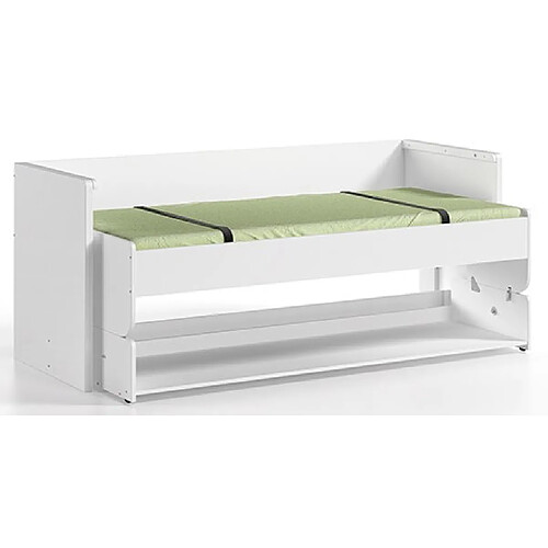 Mes Lit bureau modulable 90x200 cm blanc