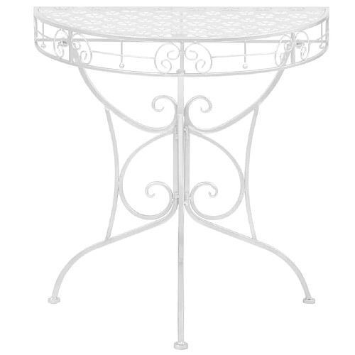 Maison Chic Table d'appoint | Table Basse Vintage Demi-ronde Métal 72x36x74 cm Argenté -GKD59080