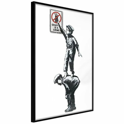 Paris Prix Affiche Murale Encadrée Banksy Graffiti Is a Crime 40 x 60 cm Noir