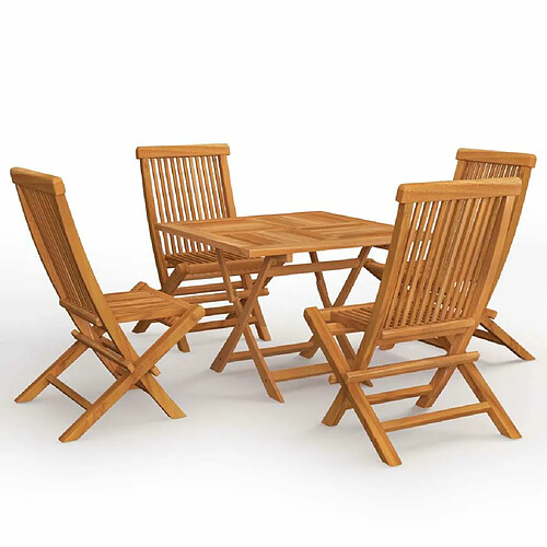 Maison Chic Salon de jardin 5 pcs - Table et chaises d'extérieur - Mobilier/Meubles de jardin Moderne Bois de teck massif -MN96847