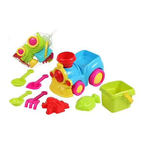 BigBuy Fun Set de jouets de plage Train (8 pcs) 22 x 14 cm