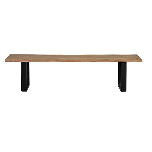 Pegane Banc en bois d'acacia et métal coloris naturel / noir - longueur 180 x profondeur 42 x hauteur 45 cm