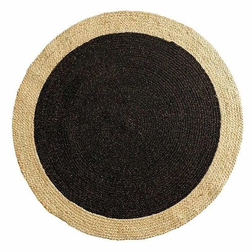 Paris Prix Tapis Déco Rond en Jute Mario 120cm Noir & Or