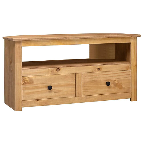 Maison Chic Meuble TV scandinave - Banc TV pour salon d'angle 93x49x49 cm Pin solide Assortiment Panama -MN92846