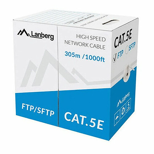 Câble Ethernet LAN Lanberg Gris 305 m