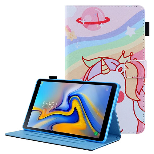 Etui en PU texture croisée avec porte-cartes Couronne licorne pour votre Samsung Galaxy Tab A8 10.5 2021 SM-X200/X205