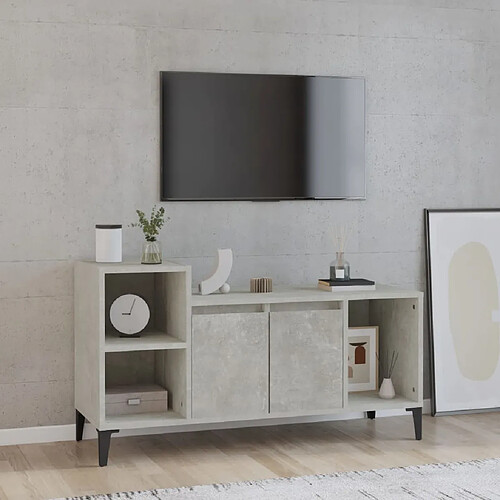 Maison Chic Meuble TV scandinave - Banc TV pour salon Gris béton 100x35x55 cm Bois d'ingénierie -MN34879