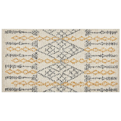 Beliani Tapis en coton 80 x 150 cm beige et jaune KADAPA