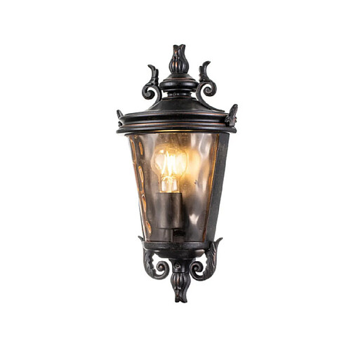 Elstead Lighting Applique murale extérieur Baltimore Aluminium,verre teinté ambre Bronze patiné