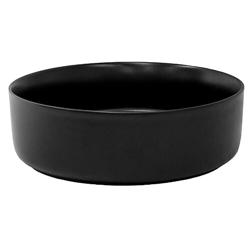 ML DESIGN MODERN LIVING Lavabo en céramique noir mat vasque à poser ronde pour salle de bain Ø360x120 mm