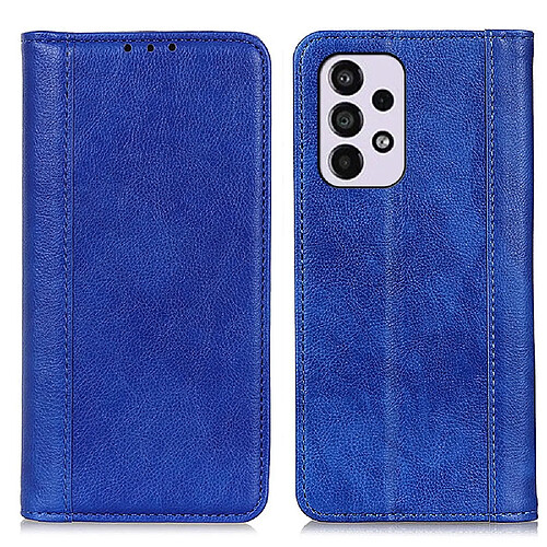 Etui en PU texture litchi, fermeture magnétique bleu pour votre Samsung Galaxy A533 5G