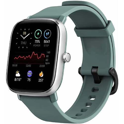 Amazfit GTS 2 Mini Montre Connectée de remise en forme Alexa intégrée, conception ultra-légère et mince, mesure du niveau de SpO2, autonomie de 14 jours, plus de 70 modes sportifs, fréquence cardiaque, sommeil, surveillance du niveau de stress(Vert)