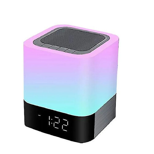 Universal Enceinte Bluetooth sans câble avec la lampe de chevet de commande tactile, réveil, mp3, capteur de bureau touche à LED intelligent lampe de bureau portable dimmable (blanc)