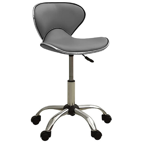 Helloshop26 Chaise fauteuil siège de bureau informatique étude similicuir gris 02_0024025