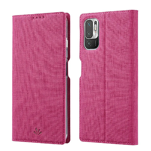 Etui en PU avec support et porte-cartes rose pour votre Xiaomi Redmi Note 10 5G/Poco M3 Pro 4G/Poco M3 Pro 5G