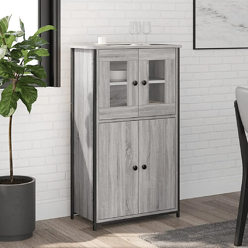 vidaXL Buffet haut sonoma gris 62x32x106,5 cm bois d'ingénierie