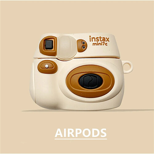 GUPBOO Airpods Coque Housse Étui Protecteur Compatible pour AirPods 3-Caricature d'appareil photo Polaroid