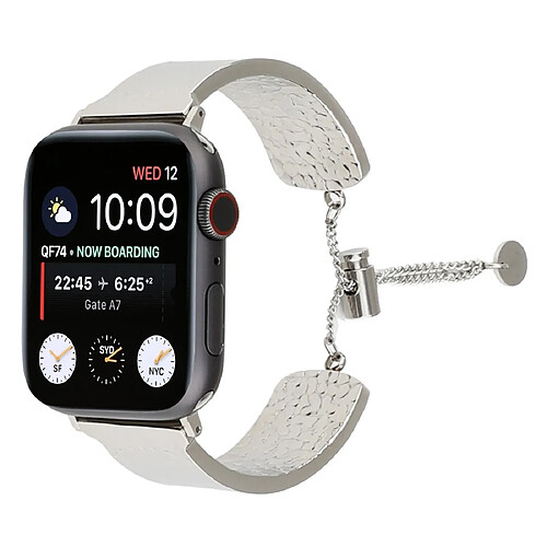 Wewoo Bracelet simple en acier inoxydable 316 avec gaufré pour Apple Watch séries 5 et 4 44 mm / 3 et 2 et 1 42 mm Argent