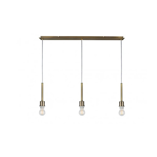 Luminaire Center Suspension Baymont Laiton antique 3 ampoules 28cm