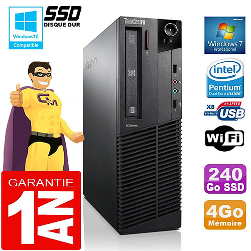 PC Lenovo M92p SFF Intel G630 Ram 4Go Disque 240 Go SSD Graveur DVD Wifi W7 · Occasion