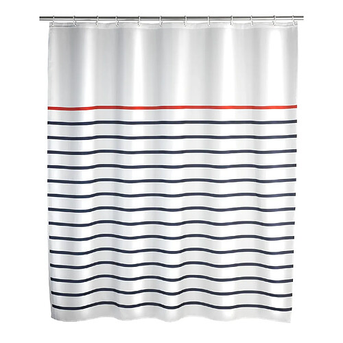 WENKO Rideau de douche Marine - Polyester - 180 x 200 cm - Blanc