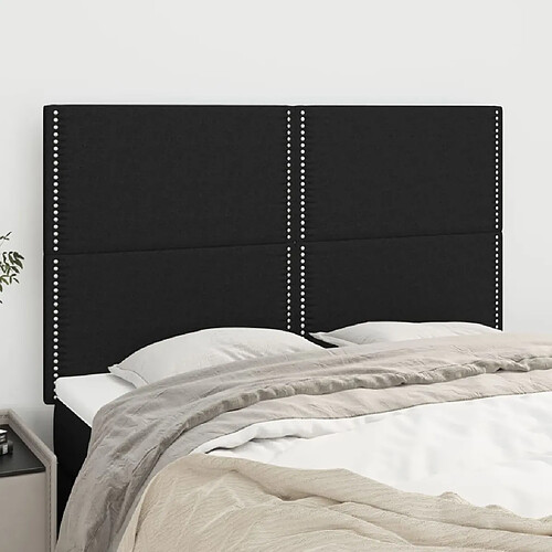 vidaXL Têtes de lit 4 pcs Noir 72x5x78/88 cm Tissu