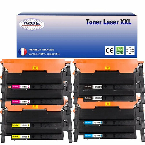 Lot de 8 Toners Laser compatibles Samsung CLX3304, CLX3305 - T3AZUR