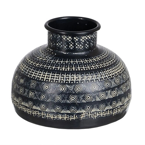 BigBuy Home Vase Noir Aluminium 15 x 15 x 13 cm