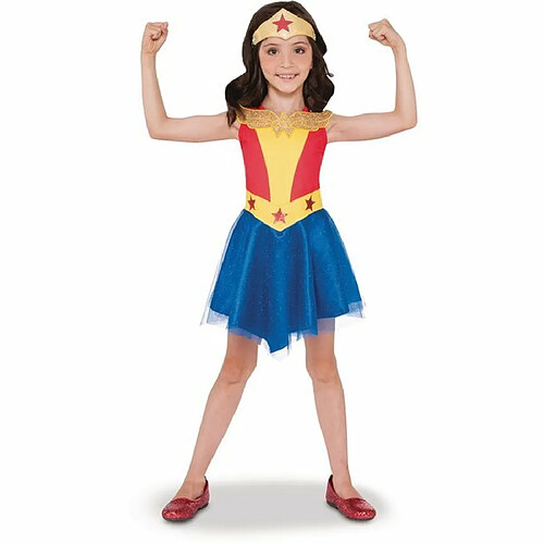 Ludendo Déguisement luxe Wonder Woman DC Super Héro Girls - Robe Tutu Wonder Woman + Tiare