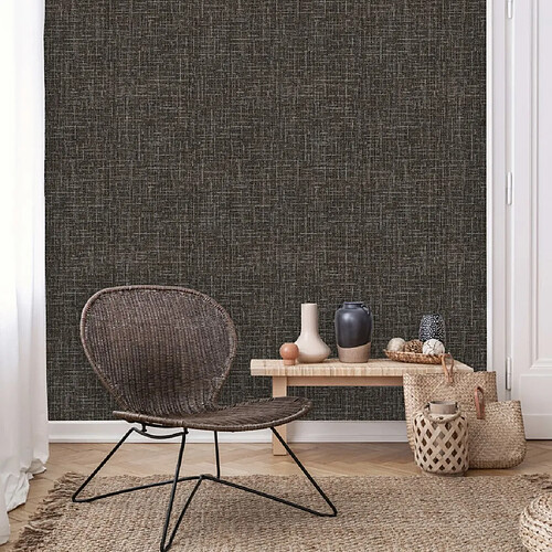 DUTCH WALLCOVERINGS Papier peint Motif de fil Noir