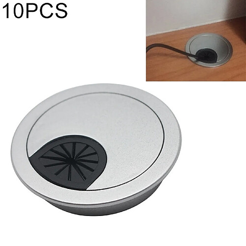 Wewoo Couvercle de trou rond en plastique de filetage pour ordinateur de bureau 10 PCSdiamètre de 53 mm