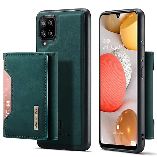 Dg.Ming Coque en TPU + PU anti-rayures avec béquille magnétique à trois volets vert pour votre Samsung Galaxy A42 5G