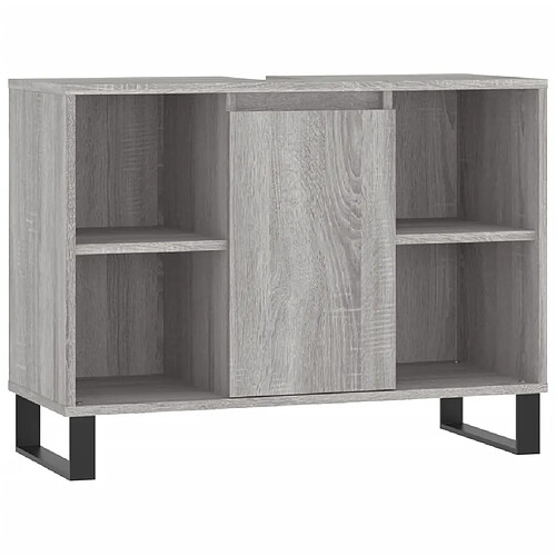 Maison Chic Armoire salle de bain,Meuble de rangement de salle de bain,Meuble haut sonoma gris 80x33x60 cm bois d'ingénierie -GKD457275