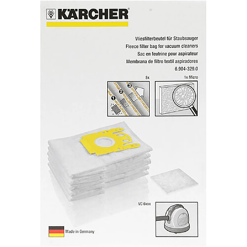 KÄRCHER SAC FILTRANT NON TISSE - PAQUET DE 5