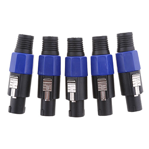 5pcs Connecteur de Haut-parleur Adaptateur à 4 Broches Fiche Jack Audio Mâle - Bleu