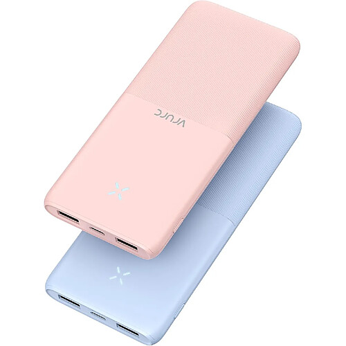 SANAG Lot De 2 Batterie Externe 10000Mah, Power Bank Usb C Ultra Mince Chargeur Portable Avec 2 Ports Usb Sortie Et Affichage Led Pour Iphone, Samsung, Huawei Etc Rose & Bleu