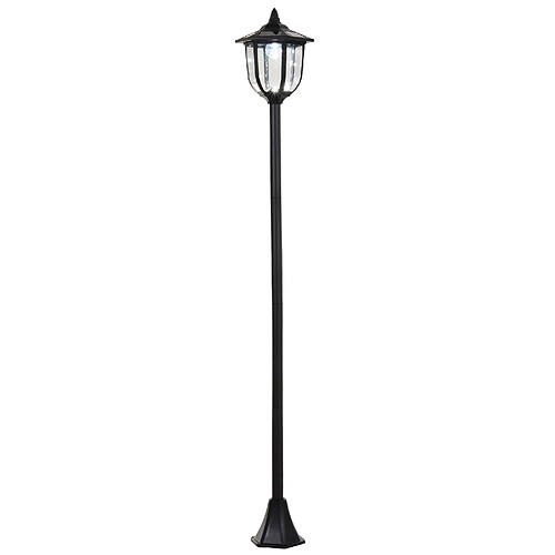 Outsunny Luminaire extérieur solaire lampadaire lanterne classique LED 60 Lm max. dim. 26L x 26l x 177H cm noir