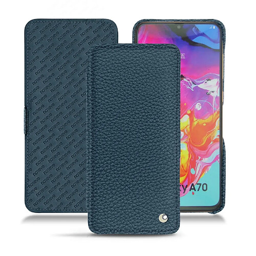 Housse cuir Samsung Galaxy A70 - Rabat horizontal - Indigo ( Pantone #1f4565 ) - NOREVE