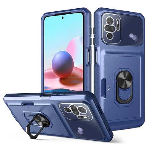 Coque en TPU + acrylique avec béquille, saphir/bleu pour votre Xiaomi Redmi Note 10 4G/Note 10S