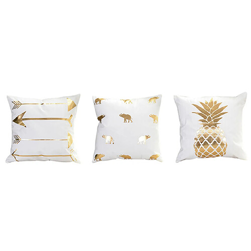 YP Select 3pcs figure géométrique de la maison oreiller canapé coussin taie d'oreiller - 1 blanc 45X45cm