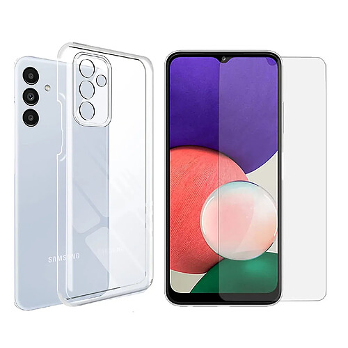 Xeptio Pack coque transparente en TPU et protection écran vitre en verre trempé pour Samsung Galaxy A14 5G