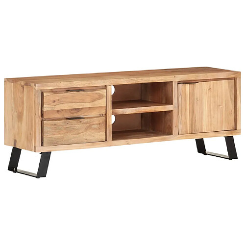 vidaXL Meuble TV 120x30x42 cm Bois massif d'acacia avec bord naturel