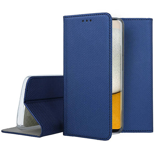 Htdmobiles Housse pour Samsung Galaxy A34 5G - etui coque pochette portefeuille + verre trempe - BLEU MAGNET