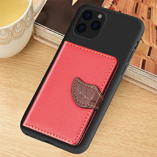 Wewoo Coque Souple Pour iPhone 11 Litchi Pattern Card Bag Support de portefeuille + TPU Phone Case avec fente carte Fonction de de Rouge