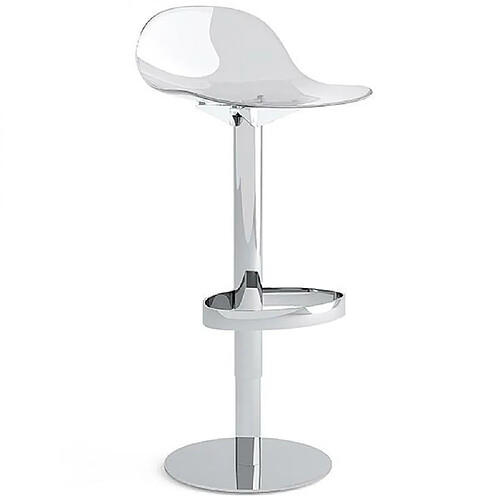 Inside 75 Tabouret pivotante 360 ACADEMY structure métal assise plastique transparent