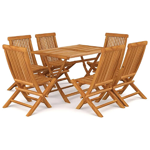 Maison Chic Salon de jardin 7 pcs - Table et chaises d'extérieur - Mobilier/Meubles de jardin Moderne Bois de teck massif -MN42585