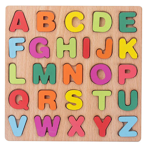 Puzzles en bois pour Les Tout-petits Grand Alphabet ABC Lettre Majuscule Bois Montessori Learning Éducatifs Jouets pour Garçons Filles D'anniversaire